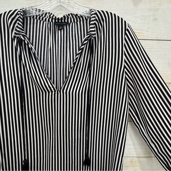 Ann taylor flowy pinstripe tassel tie top ❤️ - Picture 5 of 9